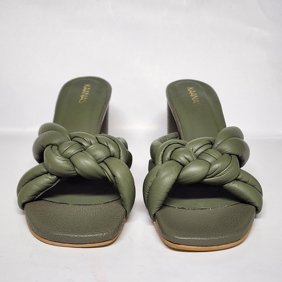 Kaanas Bekasi Nautical Knot Slip On Leather Sandal Cylindrical Lizard Heel s 10 - Picture 8 of 8